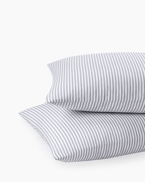Gray Striped Cotton Sheet Set