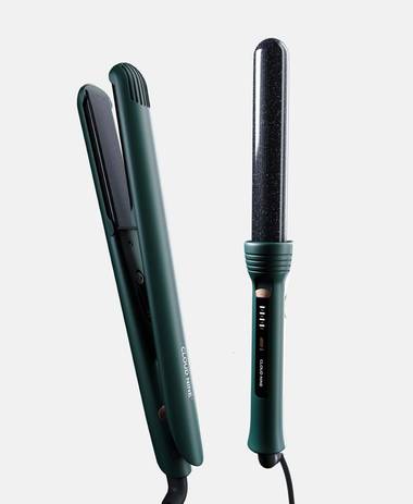The Evergreen Touch Iron and Curling Wand Styling Set