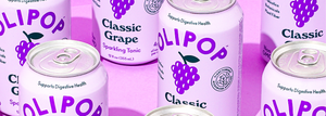 Cans of OLIPOP Classic Grape