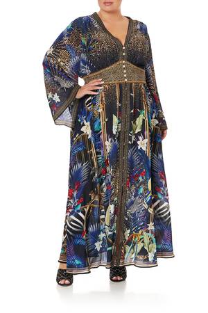 KIMONO SLEEVE DRESS WITH SHIRRING DETAIL RAINBOW ROOM – CAMILLA