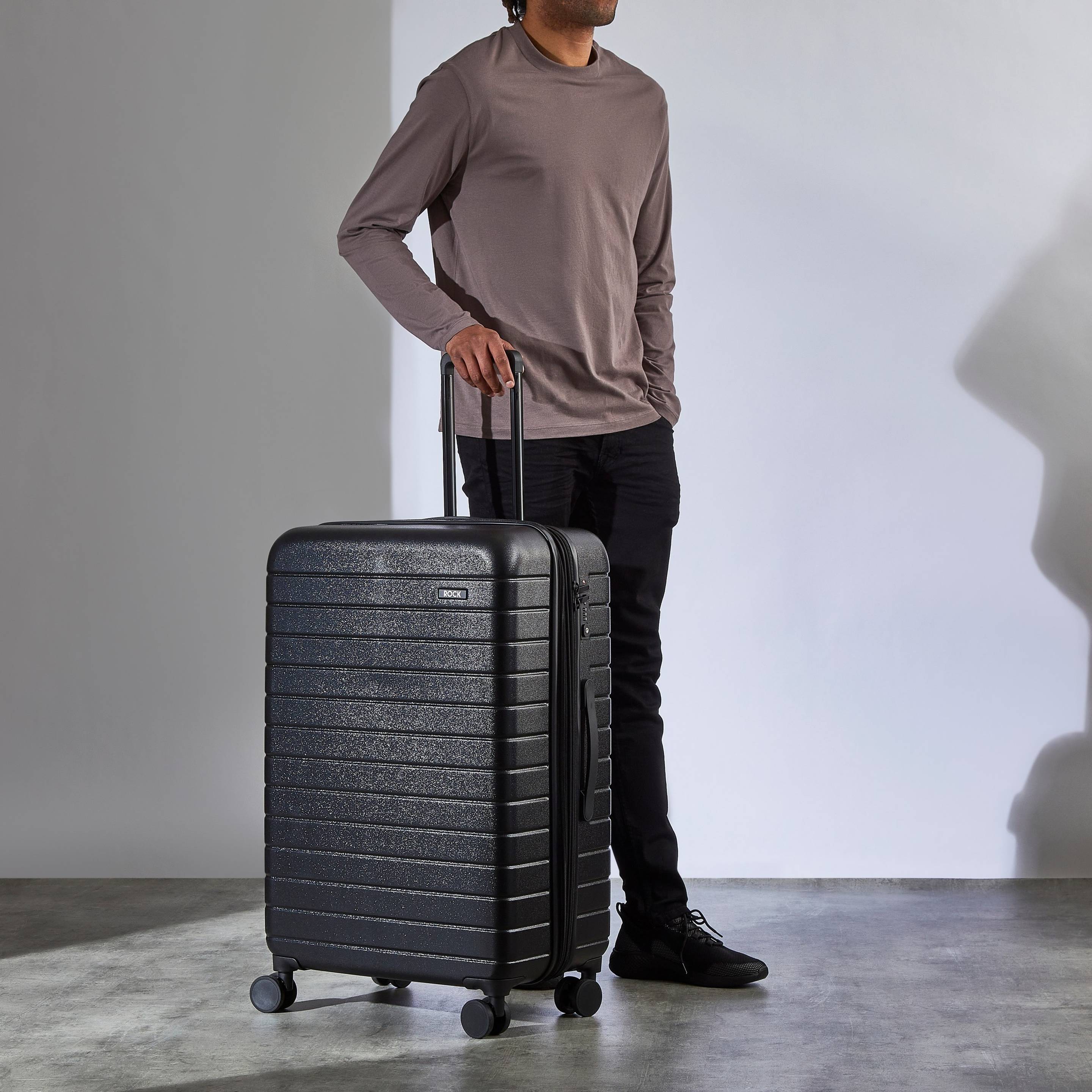 Novo Large Suitcase | Black | Rock Luggage