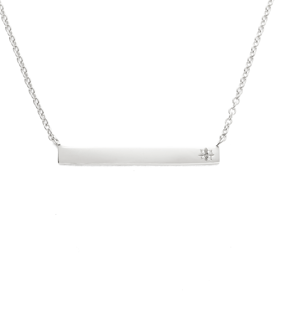 Horizontal bar necklace silver deals