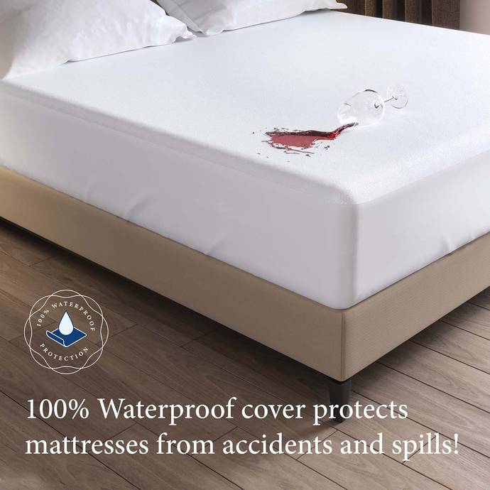 Super Waterproof Mattress Protector Bamboo Hypoallergenic Fitted Mattress Cover 