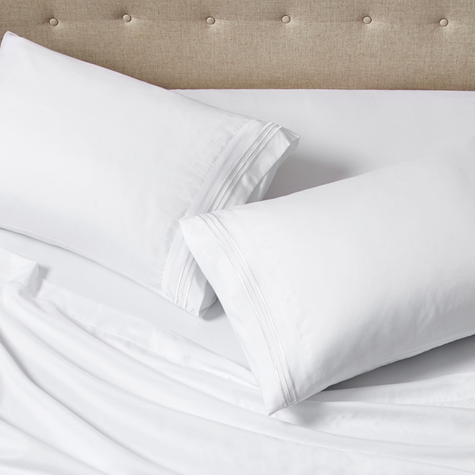 Details about   Cozy Bedding Flat Sheet+2 Pillow Case 1200TC UK Emperor Size Striped Colors 