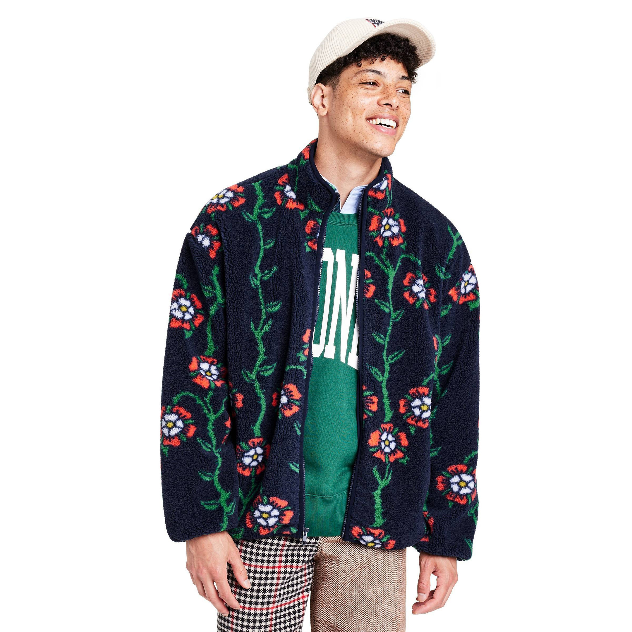 Men's Rose Print Fleece Zip Up Jacket - Rowing Blazers x Target
