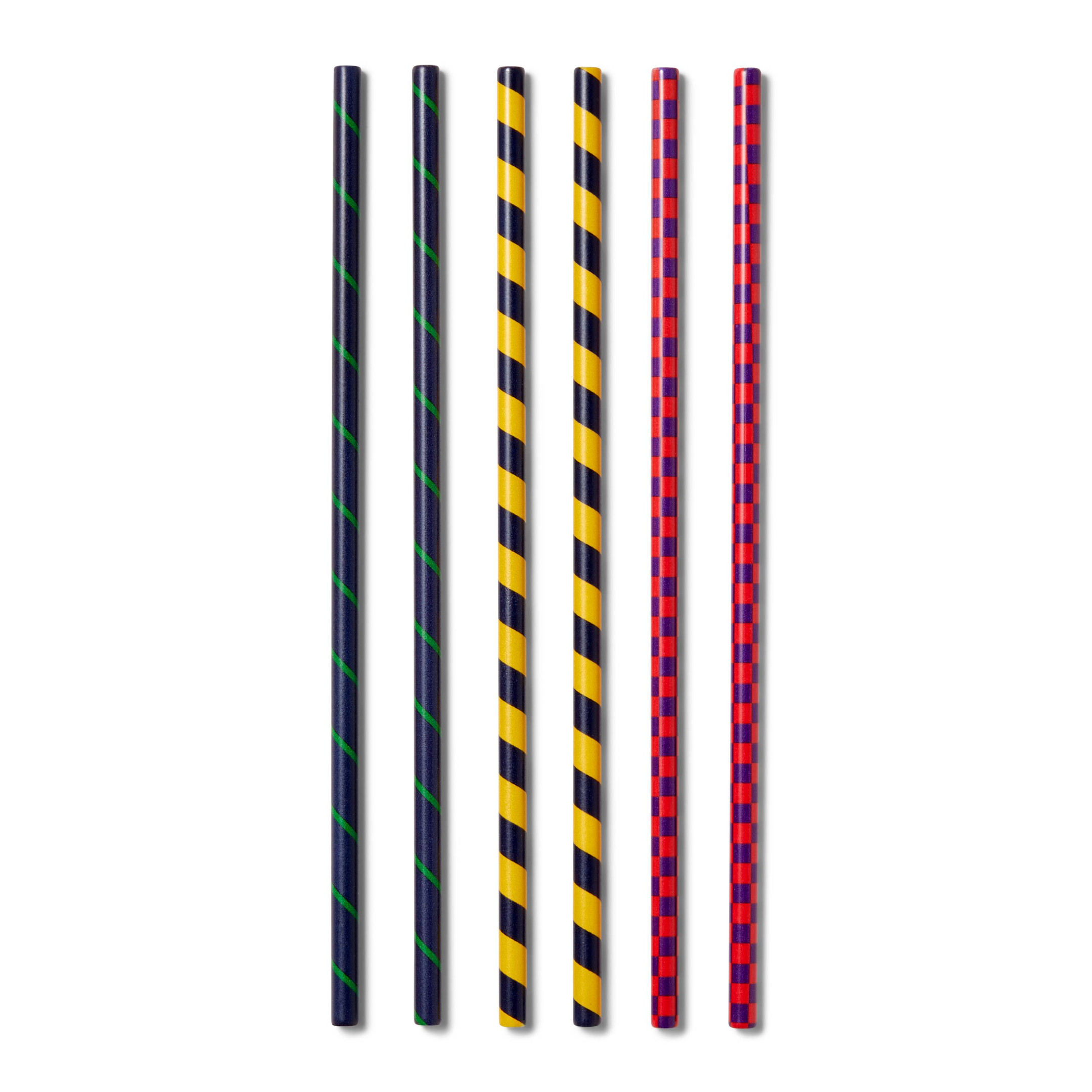 6pk Rugby Stripe Metal Straws - Rowing Blazers x Target