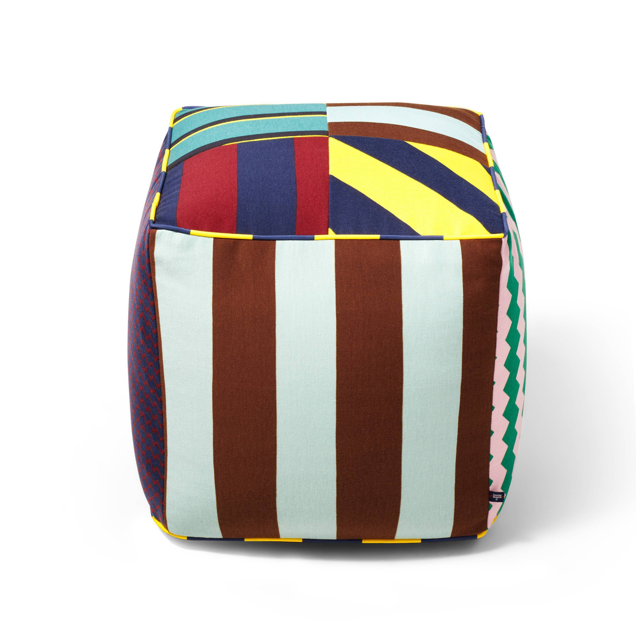 Rugby Stripe Cube Pouf - Rowing Blazers x Target