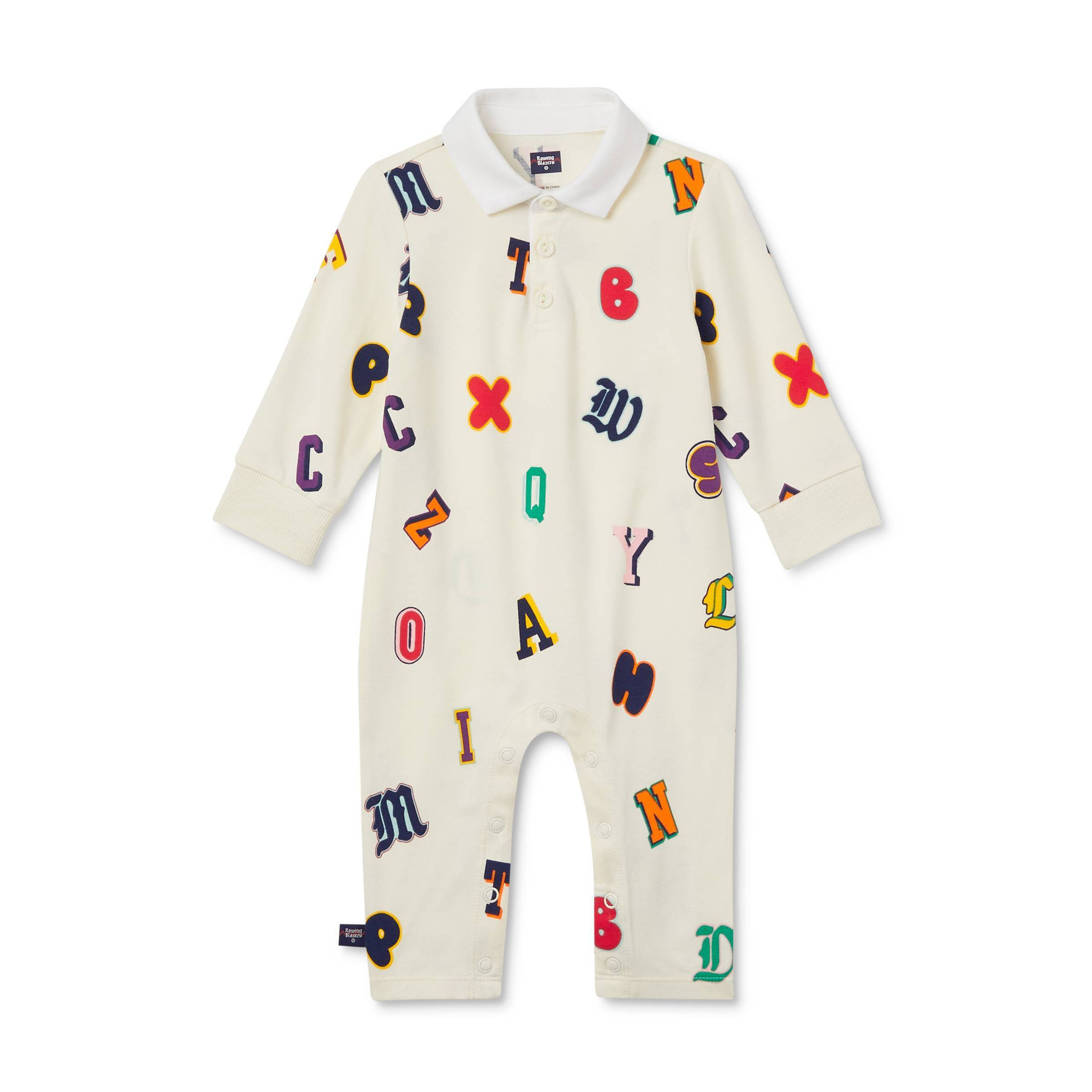 Baby Adaptive Alphabet Print Collared One Piece with Easy Snap Closers - Rowing Blazers x Target