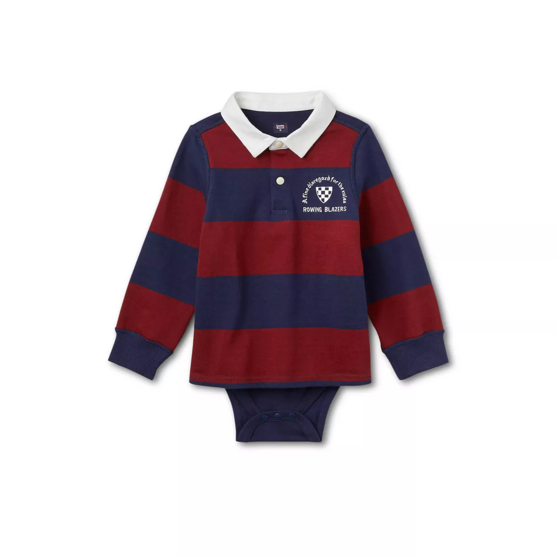 Toddler Adaptive Crest Logo Stripe Collared Long Sleeve Rugby Shirt with Abdominal Access - Rowing Blazers x Target