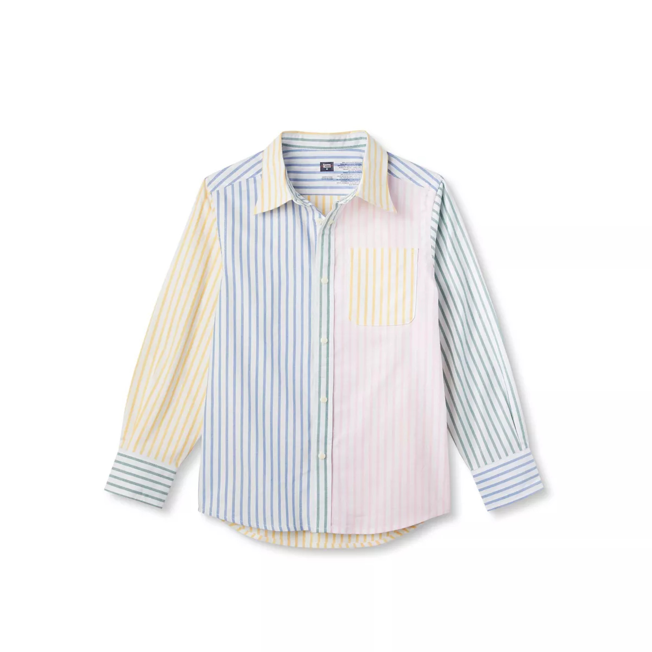 Kids' Adaptive Fun Stripe Collared Long Sleeve Button-Down Shirt with Easy Snap Closers - Rowing Blazers x Target