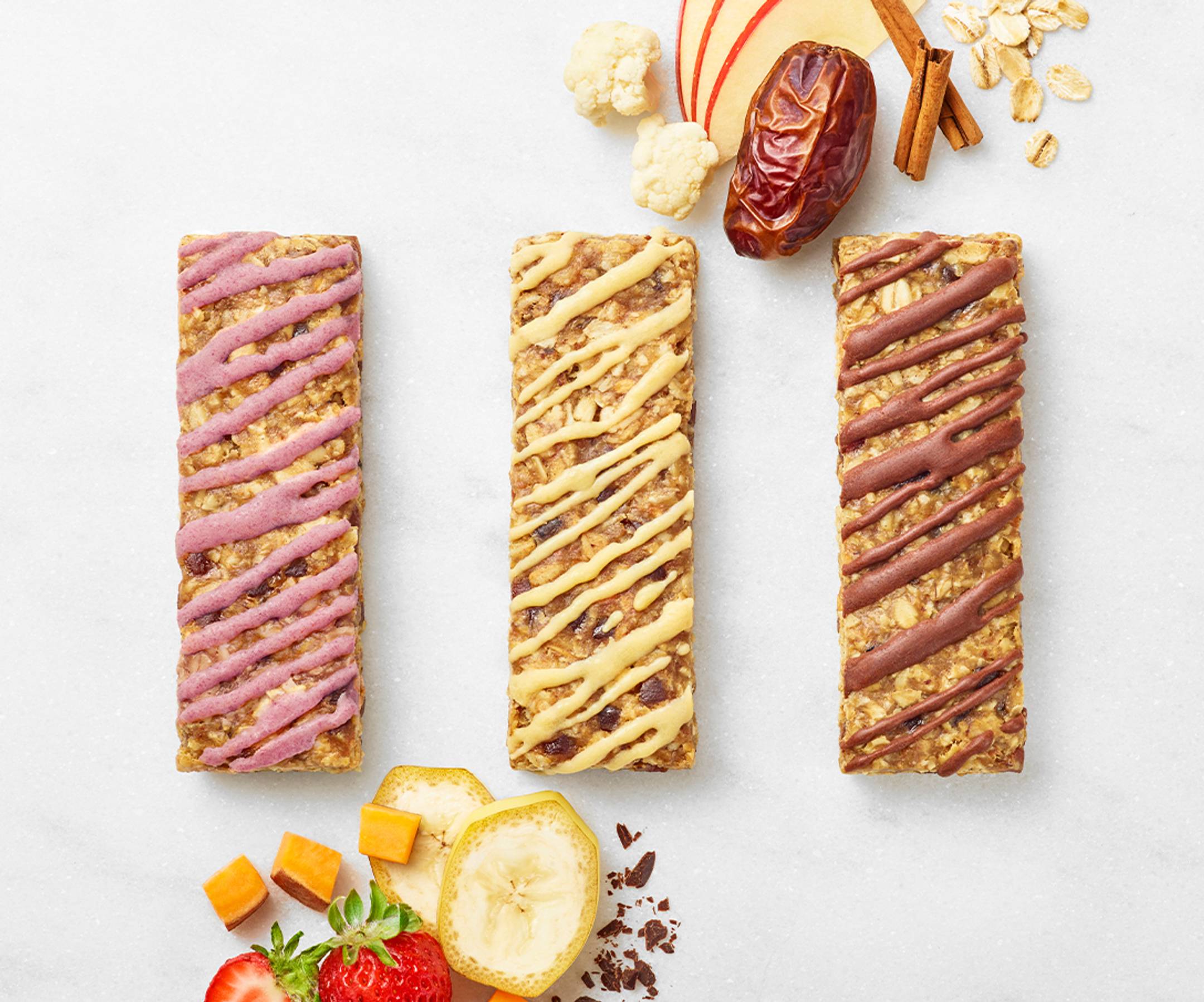 Image of the three Refrigerated Oat Bars out of package