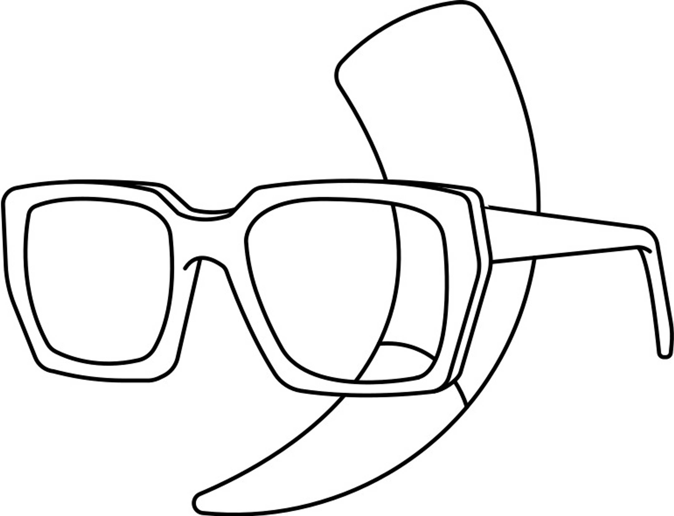 Animated drawing of buffalo horn eyeglasses