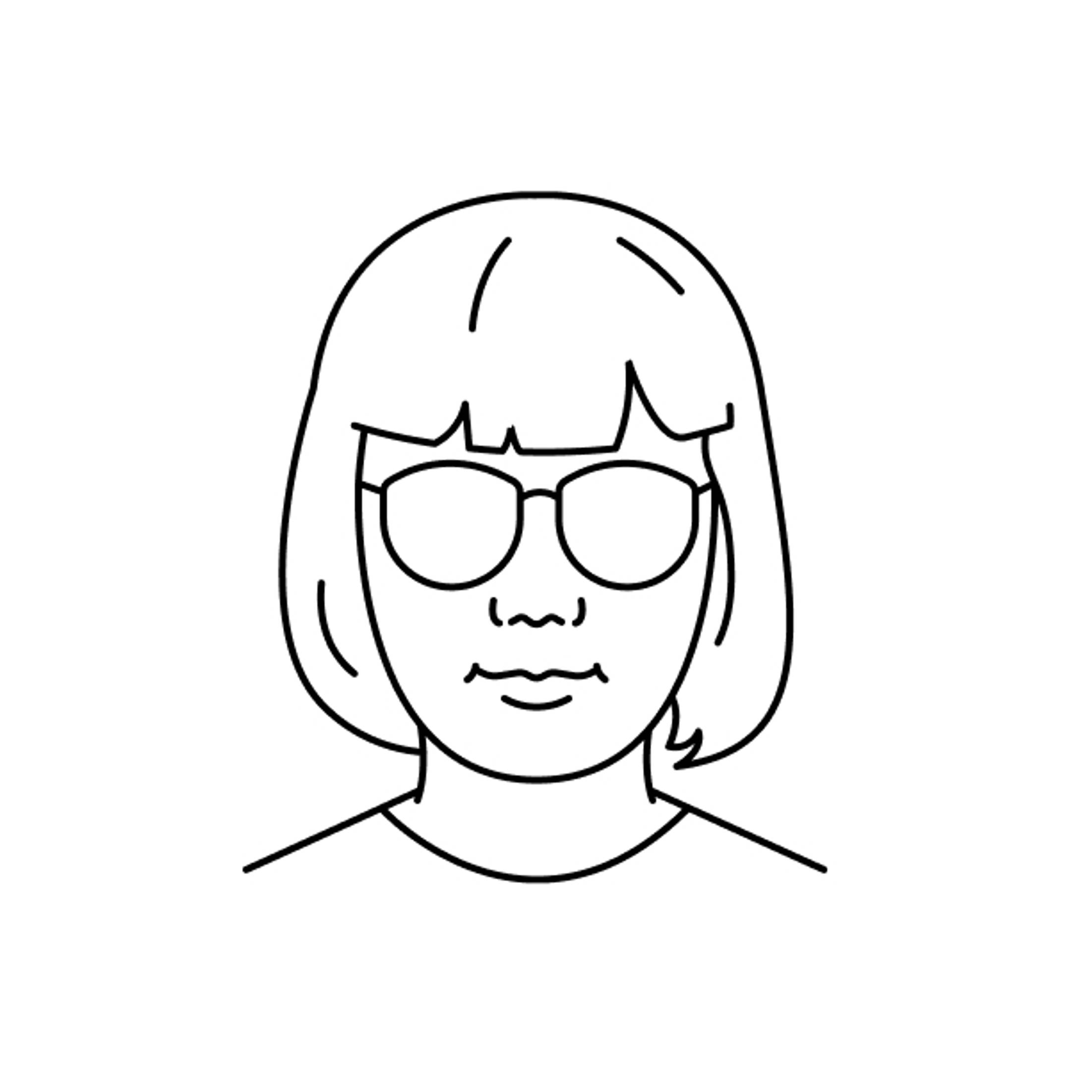 Animated drawing of child with glasses
