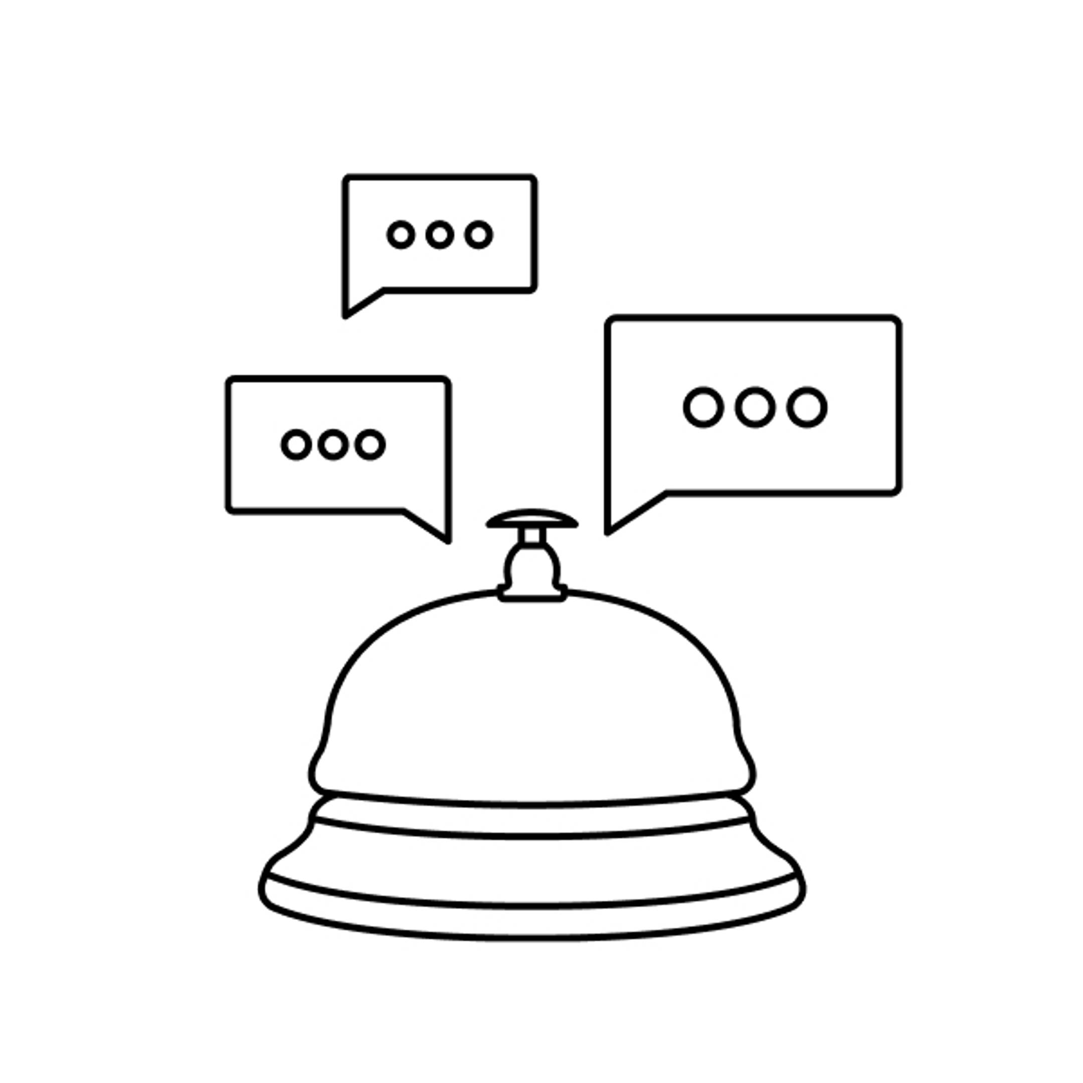 Animated drawing of a service bell