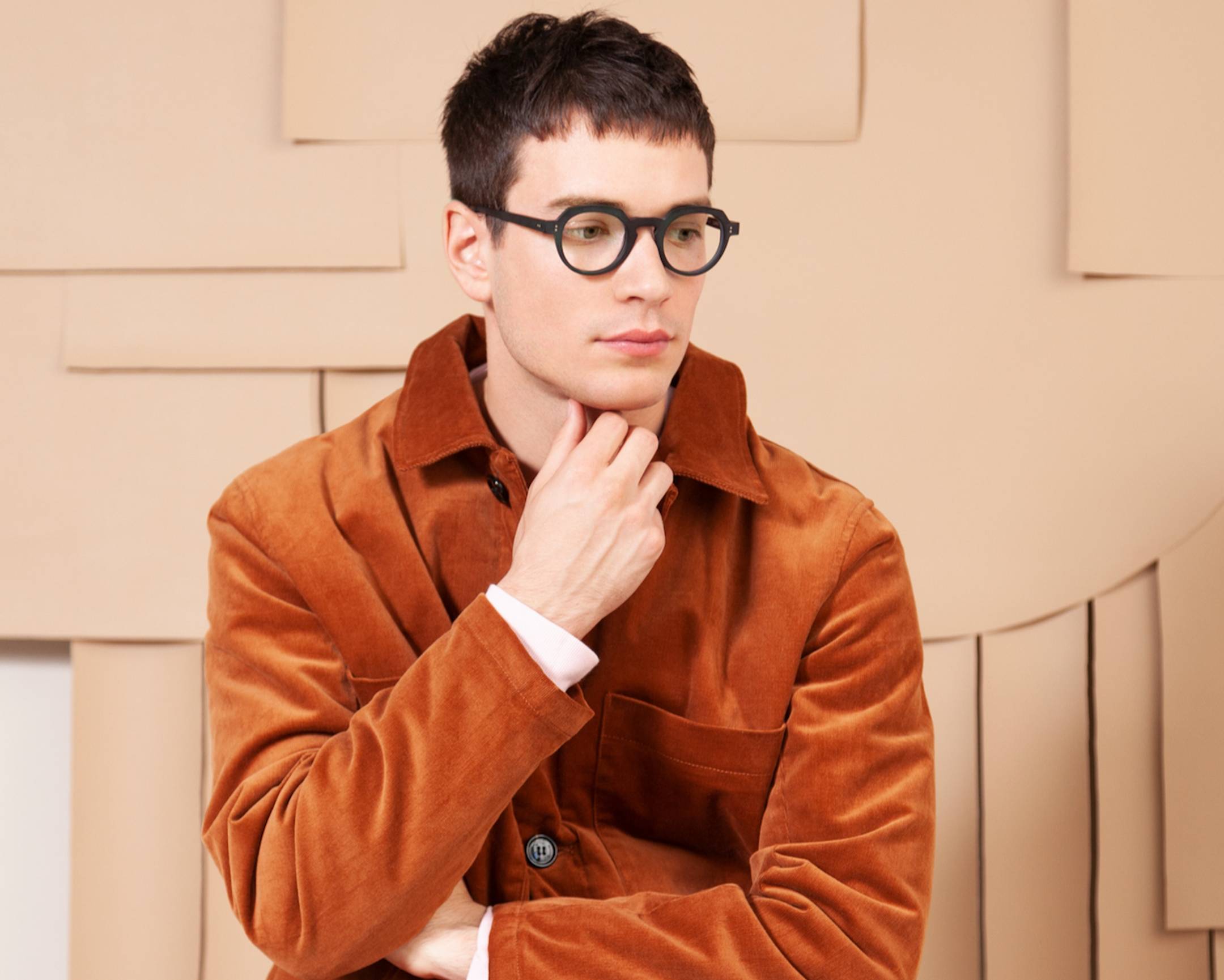 Male model wearing Anne Et Valentin eyeglasses