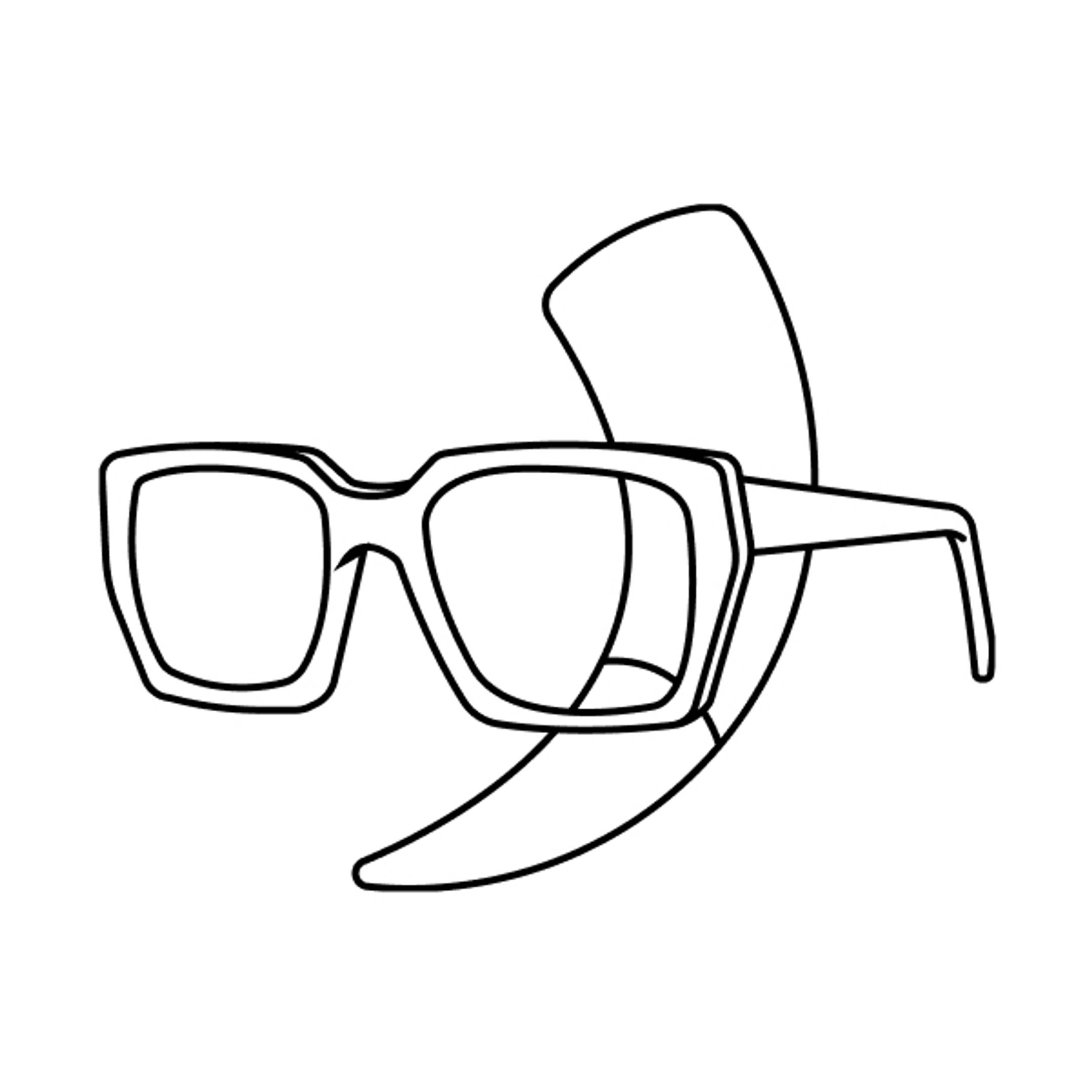 Animated drawing of eyeglasses with buffalo horn