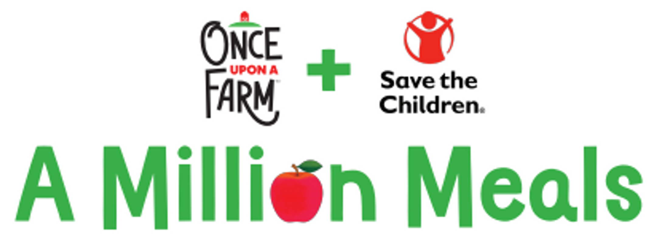 Once Upon a Farm Save the Children A Million Meals logo