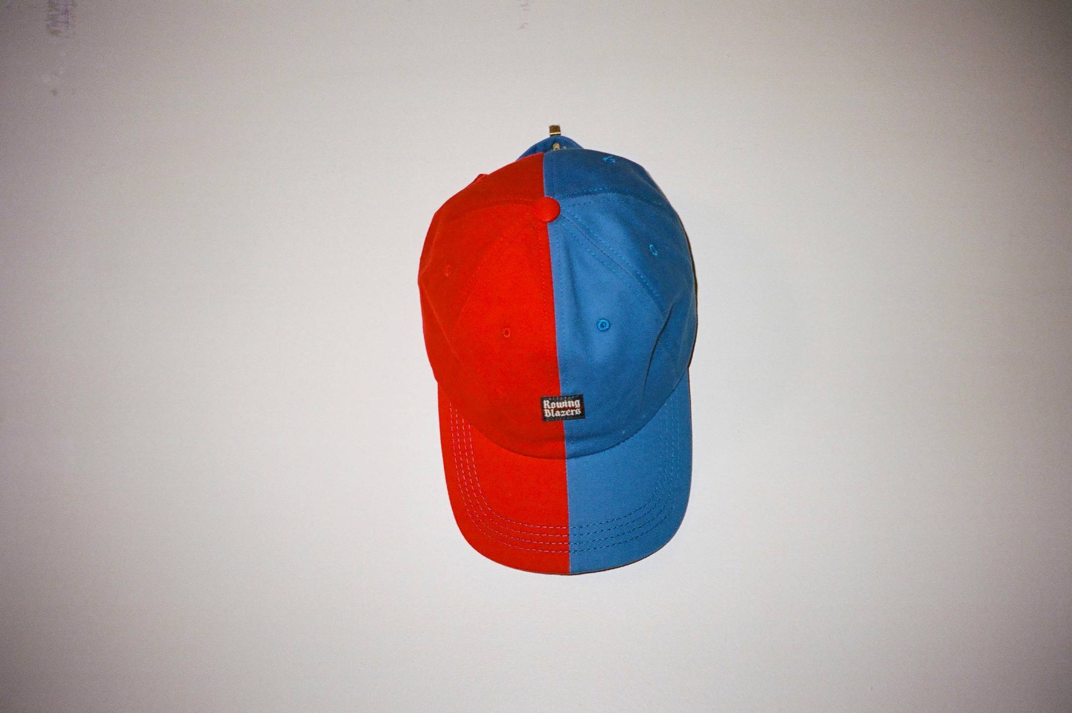 Split hat in blue and red