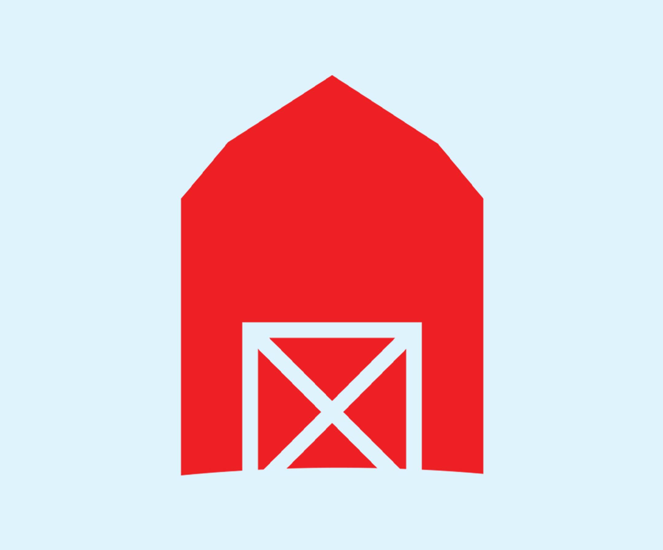 Illustration of the Once Upon a Farm barn that is used in logo