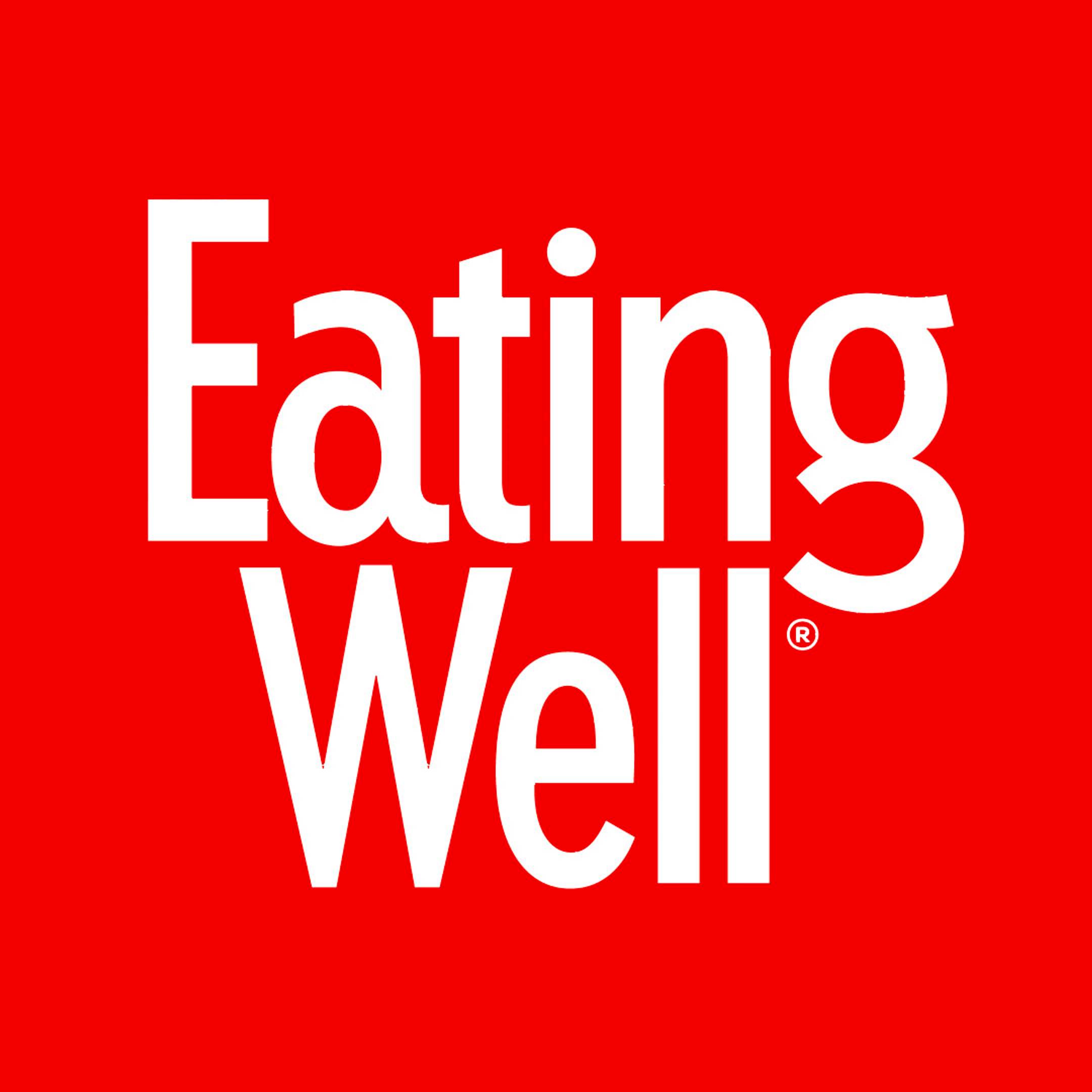 Eating Well logo on red background 