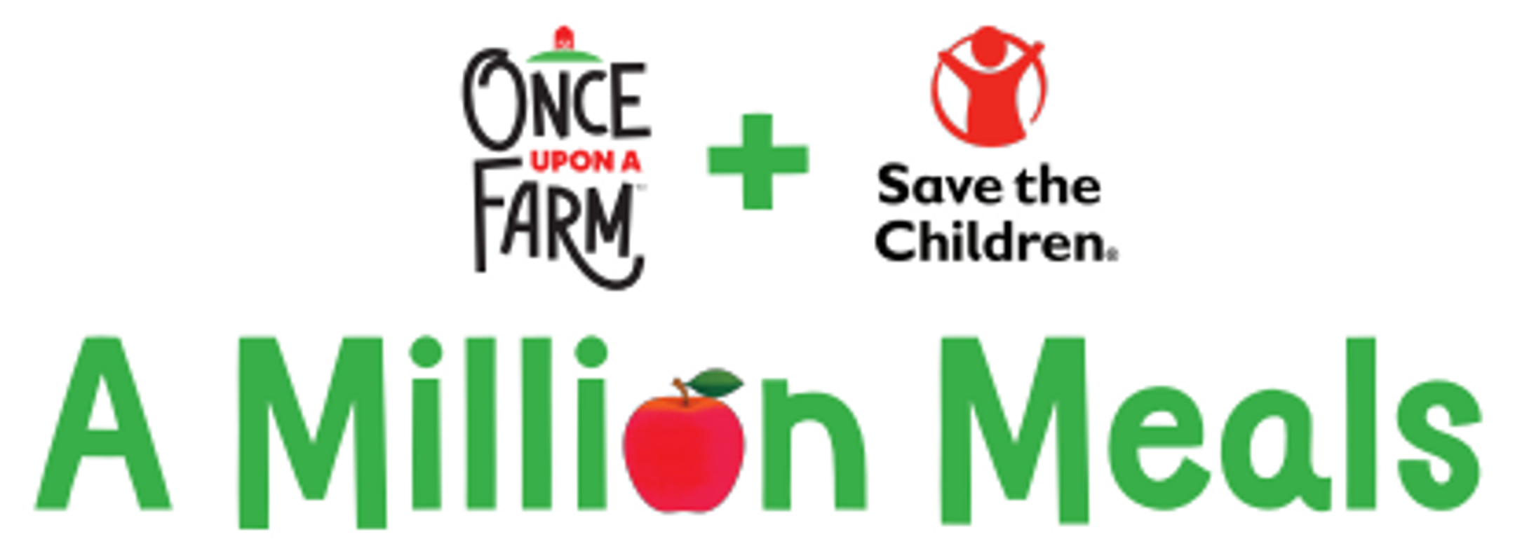 Once Upon a Farm and Save the Children A Million Meals logo