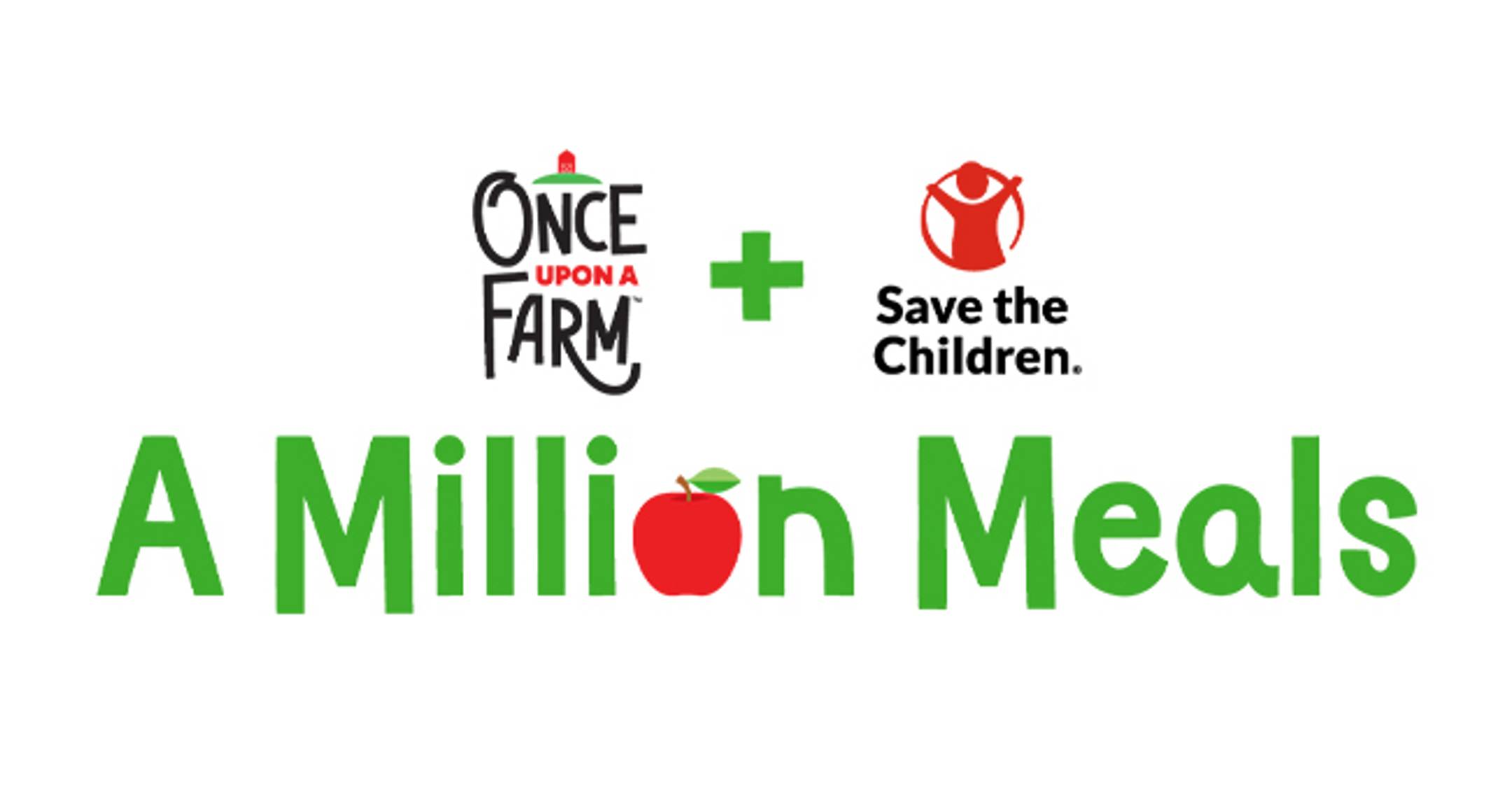 Once Upon a Farm and Save the Children A Million Meals logo