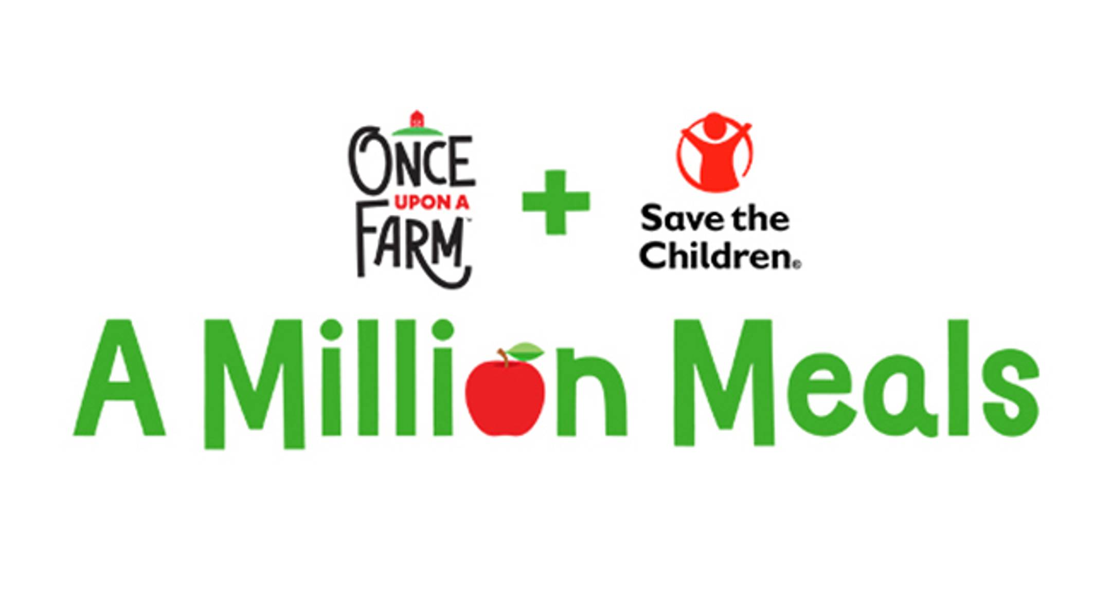 Once Upon a Farm and Save the Children A Million Meals logo