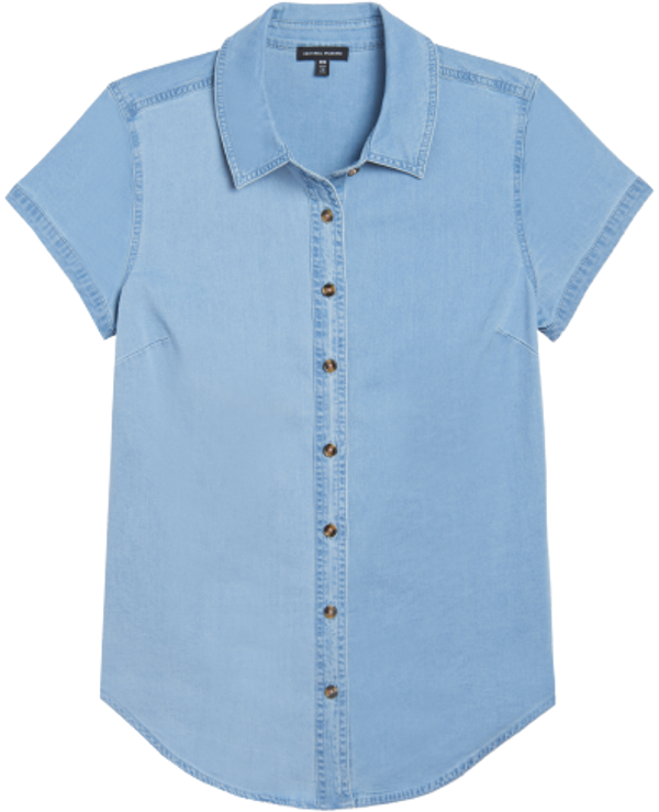 Forever Denim Short Sleeve Shirt - Chambray Blue