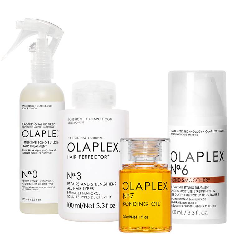 Olaplex mini set pro obnovu poškozených vlasů. Rychlá záchrana pro vaše vlasy - intenzivní péče. Kombinace dvou nejintenzivnějších produktů Olaplex No.0 a No.3, vlasová kosmetika pro suché, barvené, lámavé a slabé vlasy. Veganské, bez parabenů, sulfátů a silikonů.